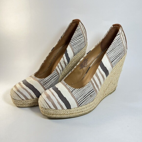 Nine West SkipNJump Linen Wedge Espadrille Size 8 - Picture 1 of 7